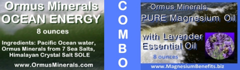 Ormus Minerals Ocean Energy,PURE Magnesium Oil with Lavender Essential Oil combo