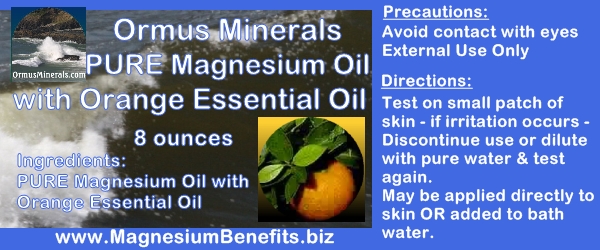 Ormus Minerals PURE Magnesium Oil with Orange Essential Oil